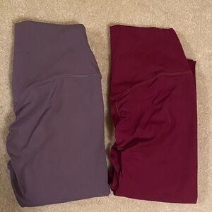 PARAGON Sculptseam Burgundy and Lavender Leggings Small